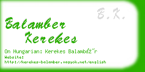 balamber kerekes business card